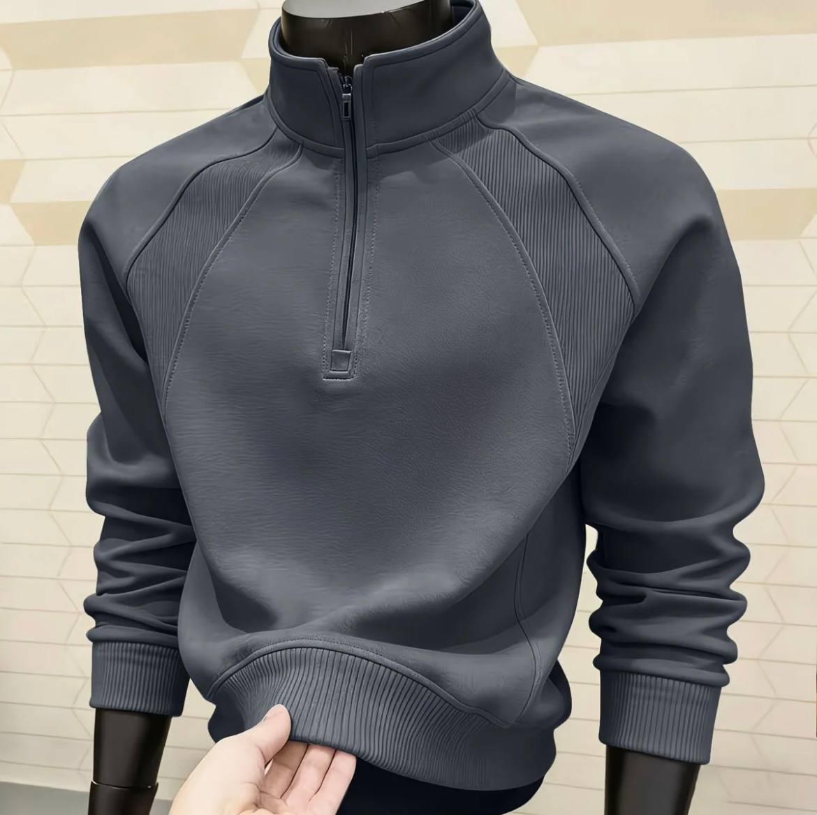 Sweat-shirt élégant à demi-fermeture éclair⁠