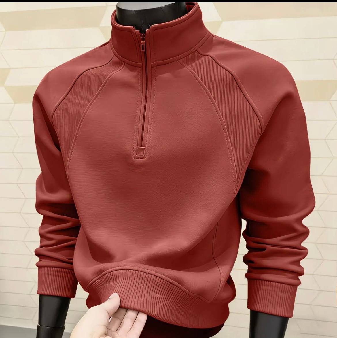 Sweat-shirt élégant à demi-fermeture éclair⁠